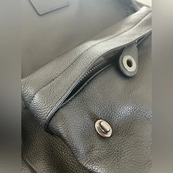 Coach black genuine leather campus backpack rucksack